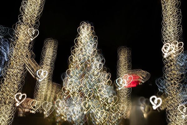Jaynes Gallery 아티스트의 USA-Arizona-Buckeye-Abstract of Christmas tree at night작품입니다.
